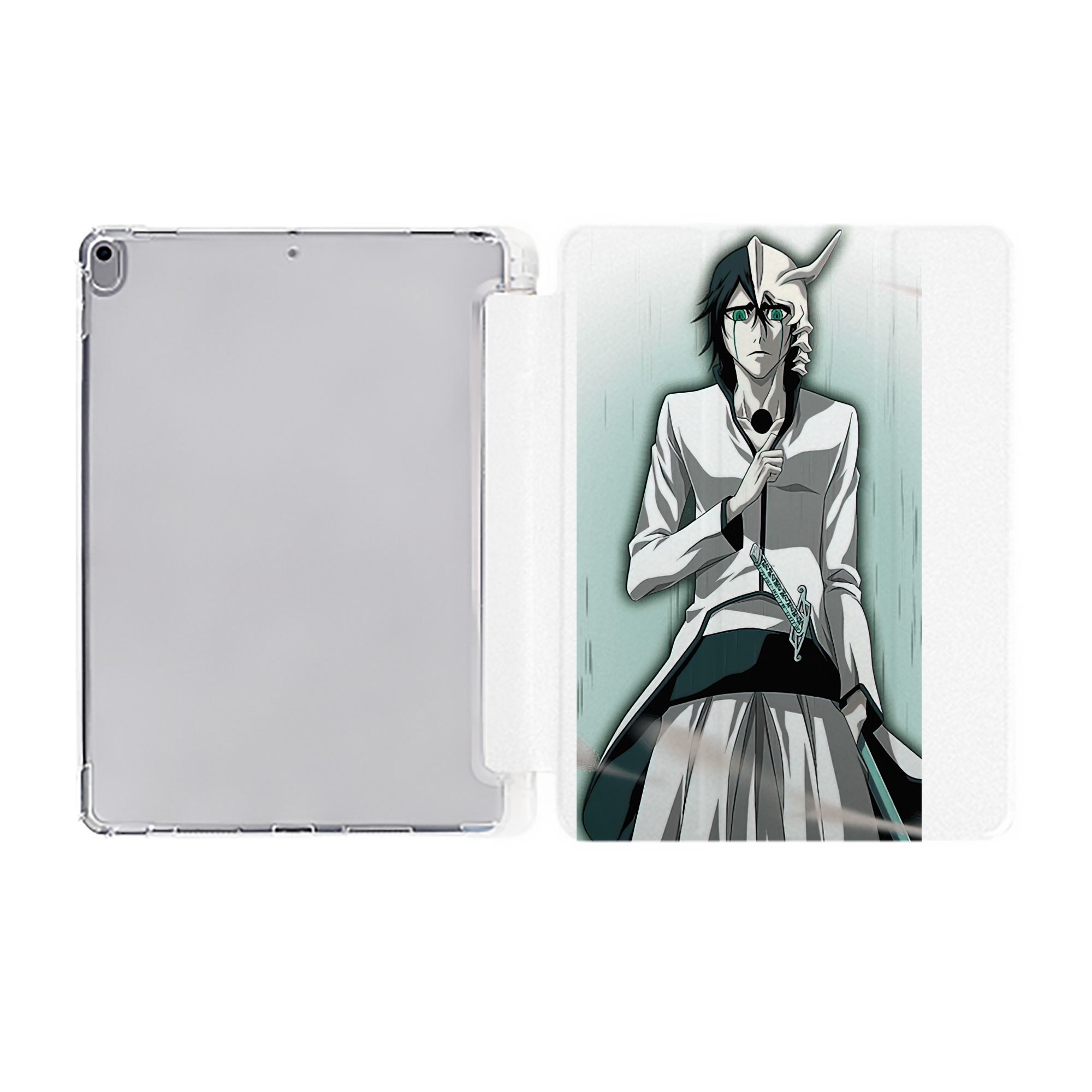 （画像用） ブリーチ ウルキオラ·シファー BLEACH Ulquiorra cifer IPad ケース ペン収納付き 三つ折りスタンド PUレザー×シリコン 対応機種9.5/10.5/10.9インチ